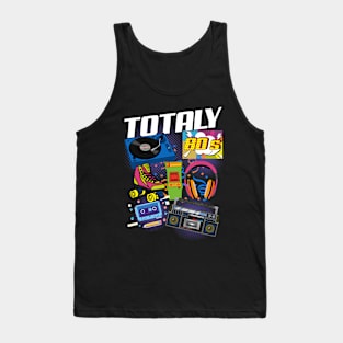 Retro 1980's Party Design Turntable Cassette Boombox Tank Top